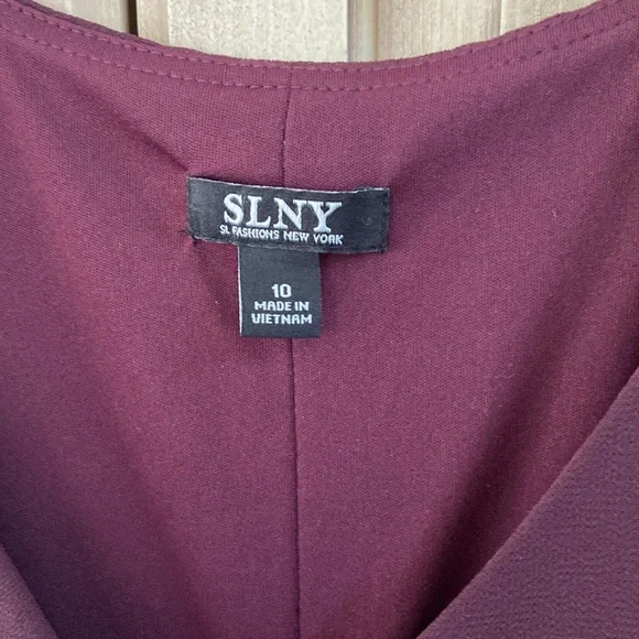 SLNY dress sz 10 eggplant purple euc tiered - Picture 3 of 5